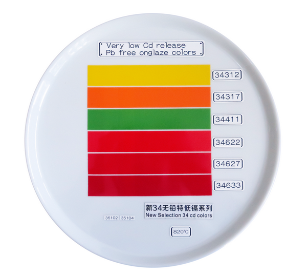 34系列无鉛，有含鎘釉上彩